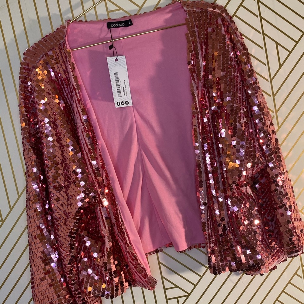 Bohoo sequin crop jacket